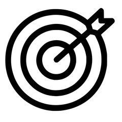 Poster - Simple Lineart Circle Target with Arrow Bullseye Game Icon