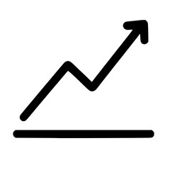 Poster - Simple Outline Upward Trend Line Graphic Shape Icon Symbol