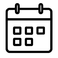 Poster - Simple Outline Calendar Date Schedule Appointment Agenda Reminder Icon