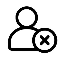 Poster - Simple Lineart Person Delete User Remove Account Outline Icon