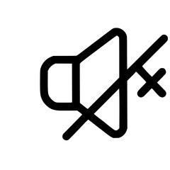 Poster - Simple Line Style Sound Off Speaker Mute Volume Icon Symbol