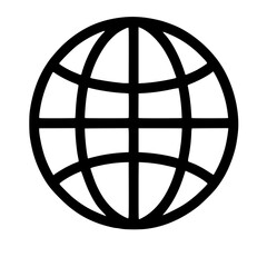 Aufkleber - Simple Line Art Earth Globe World Wide Web Connection Icon