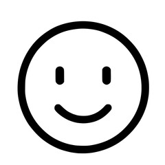 Poster - Simple Line Smile Face Emoticon Avatar Round Shape Icon
