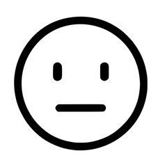 Poster - Simple Outline Circle Neutral Emoticon Expression Face Character Design Graphic
