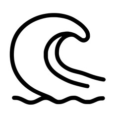 Poster - Simple Line Art Big Ocean Wave Nautical Symbol Icon Graphic