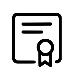 Poster - Simple Outline Certificate Award Achievement Document Graphic Symbol Icon