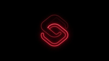 Poster - Glowing Red Neon Logo Animation on Black Background Perfect for Branding and Modern Design