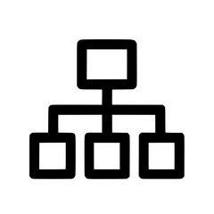 Poster - Outline Minimalist Hierarchy Chart Organization Flowchart Diagram Icon