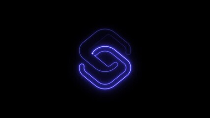 Poster - Abstract Neon Logo Reveal Glowing Blue Light on Black Background Modern Design Element for