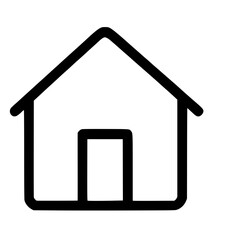 Poster - Minimalist Outline Simple Home Building Line Icon Sign Symbol