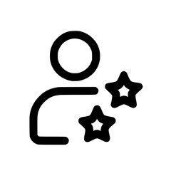 Poster - Outline Simple User with Stars Talent Skill Profile Icon Symbol