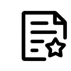 Poster - Outline Simple Style Document Star Mark Favorite File Icon Symbol