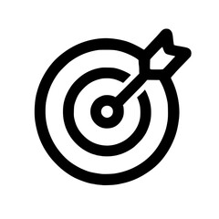 Poster - Simple Line Style Target With Arrow Aiming Business Goal Icon