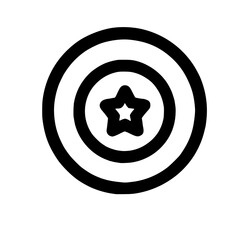 Poster - Outline Handdrawn Star Circle Shape Icon Isolated on White Background