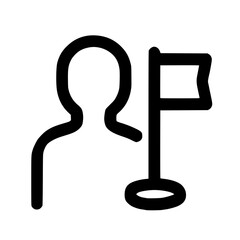 Poster - Simple Outline User with Flag Achievement Leadership Icon Symbol Sign