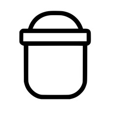 Poster - Minimalist Outline Bucket Empty Container Cleaning Equipment Icon Symbol