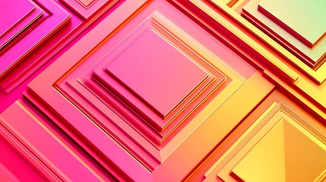 Photo of colorful squares create an abstract geometric pattern