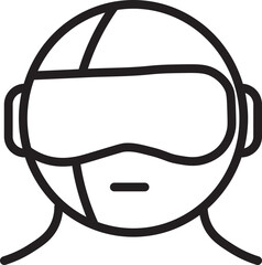 Poster - Virtual reality headset icon futuristic technology immersive experience digital entertainment minimal line art modern design black and white simple illustration tech innovation user interface