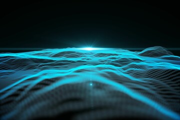 Poster - Abstract glowing black background