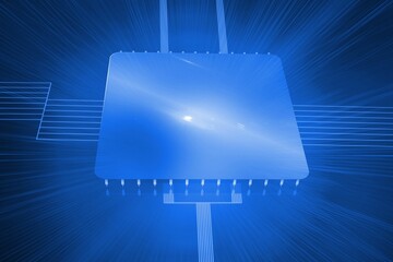 Poster - Square on blue background