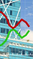 Aufkleber - Financial curves over building site.