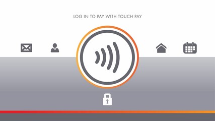 Poster - Composition of business icons and touch to pay text on white background