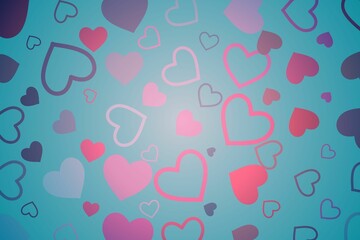 Poster - Digitally generated Valentines heart pattern