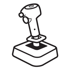 Poster - Illustration of a simple black and white joystick for gaming or controlling computer systems