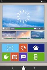 Fototapete - Graphic image of various video and icons