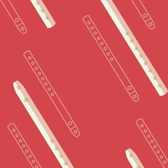 Poster - Image of pencils and outlines on pink background