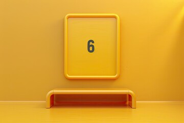 Poster - A Yellow Table with a Yellow Board with a Yellow Background with a Pencil and a Pencil on it