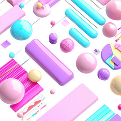 Poster - Colorful geometric shapes and patterns on a playful vibrant background