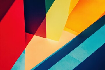 Poster - premium quality visual of stationary on colorful background flat lay composition