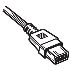 Poster - Retro style vector illustration of a classic game console controller connector