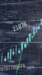 Poster - Animation of number and graphs over cityscape