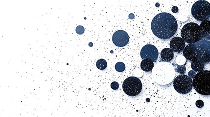 Leinwandbilder - Abstract composition of blue and white circular elements with a textured surface on a white background artistic minimalist concept design