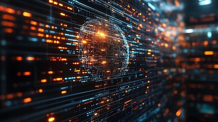 Abstract digital data network globe