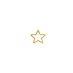 Aufkleber - A single yellow star shape on a plain white background isolated shot