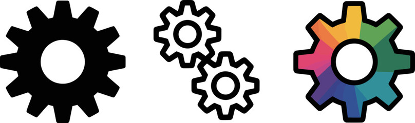 Poster - Gear mechanism vector illustration for engineering process and industrial technology design concept