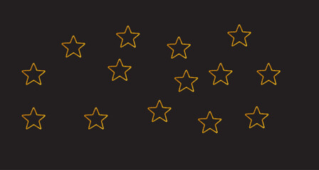Aufkleber - A pattern of outlined stars scattered across a dark background space