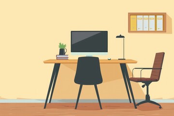 Fototapete - Sharp Picture of Workdesk Icon Illustration