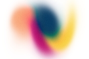 Wall Mural - grainy noisy gradients shape cutout on transparent background, abstract multicolor wave shaped vibra