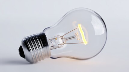 Poster - Isolated light bulb glowing on white background