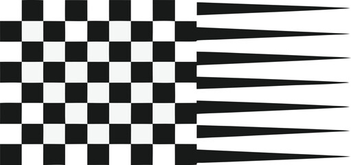 Poster - Checkered pattern with arrow-shaped elements extending from the right side squares
