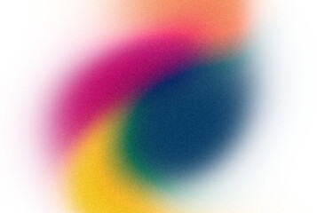 Wall Mural - grainy noisy gradients shape cutout on transparent background, abstract multicolor wave shaped vibra