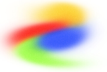 Wall Mural - grainy noisy gradients shape cutout on transparent background, abstract multicolor wave shaped vibra