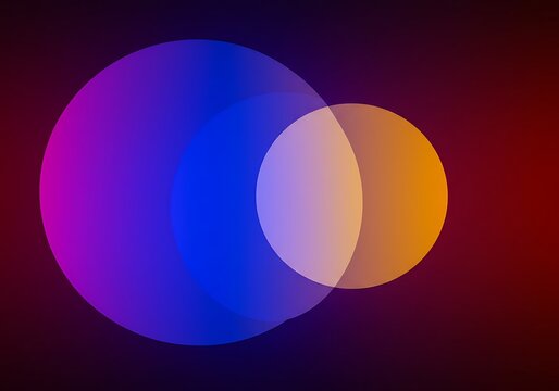 Overlapping circles create a colorful abstract design