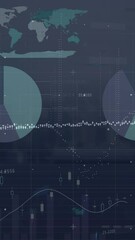 Poster - Animation of statistical data processing against aerial view of cityscape