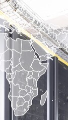 Poster - Animation of world map against computer server room