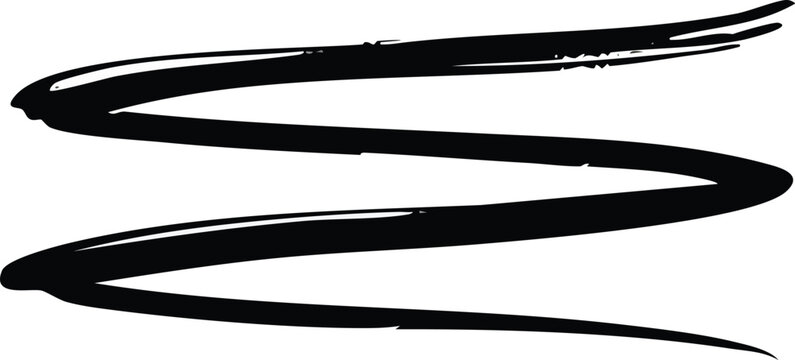 Hand-drawn Marker Line on a Transparent Background.brush, doodle, grunge, ink, marker, no people, paint, pen, stroke, crayons, drawing, scribble, art, collection, element, isolated, set, black, 